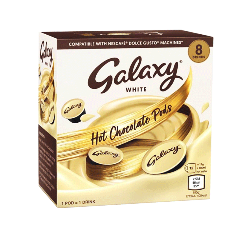 PWHITE17G GALAXY WHITE HOT CHOCOLATE PODS (8*15G) 5X120G