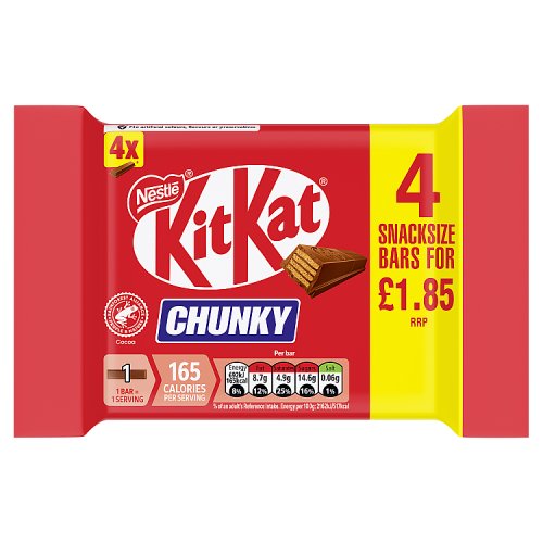 KIT KAT CHUNKY MILK 4PK PM £1.85 24 X 128G