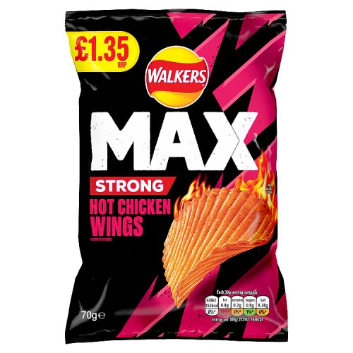 Walkers Max Strong Hot Chicken Wings PM £1.35
