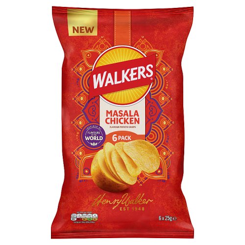 Walkers 6Pk Masala Chicken