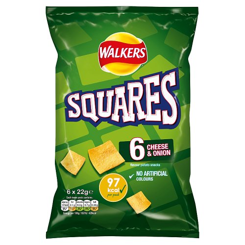 Walkers Squares Cheese & Onion 6Pk