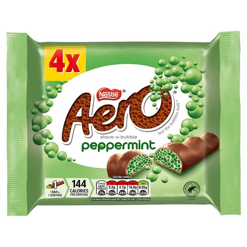 AERO BUBBLY BAR PEPPERMINT 4PK 14 X 108G