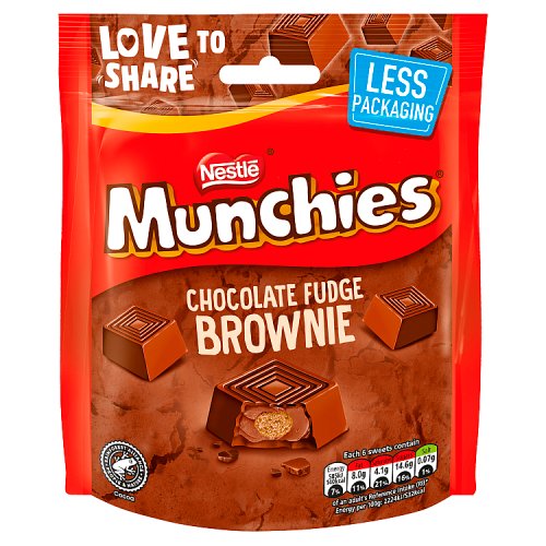 MUNCHIES CHOCOLATE FUDGE POUCH 8 X 101G