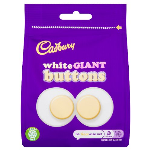 CADBURY WHITE GIANT BUTTONS 10 X 95G