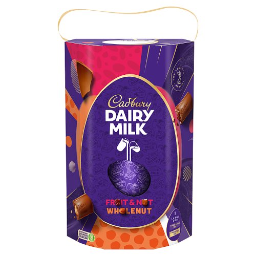 CADBURY DAIRY MILK FRUIT & NUT WITH WHOLENUT EGG 4 X 249G