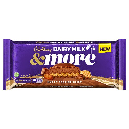CADBURY DAIRY MILK & MORE NUTTY PRALINE CRISP 15 X 180G