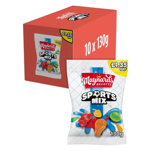 MAYNARDS BASSETTS SPORTS MIX PM £1.35 10 X 130G