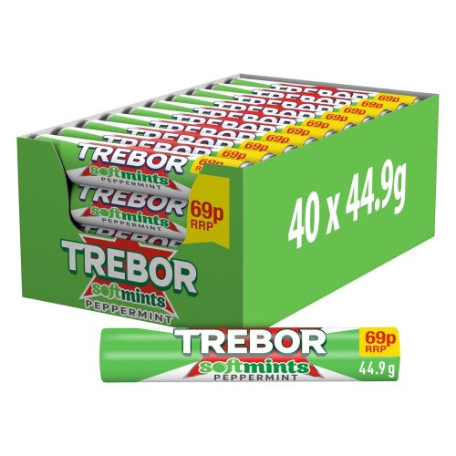 TREBOR SOFTMINTS PEPPERMINT PM £0.69 40 X 44.9G