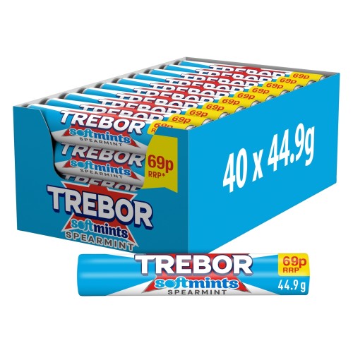 TREBOR SOFTMINTS SPEARMINT PM £0.69 40 X 44G