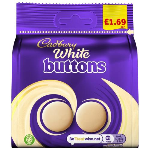 CADBURY WHITE BUTTONS PM £1.69 10 X 85G
