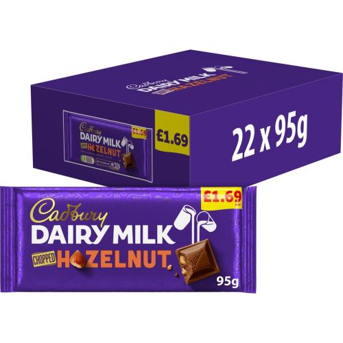 CADBURY DAIRY MILK CHOPPED HAZELNUT PM £1.69 22 X 95G