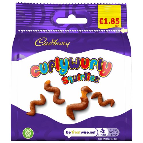 CADBURY CURLY WURLY SQUIRLIES PM £1.85 10 X 85G
