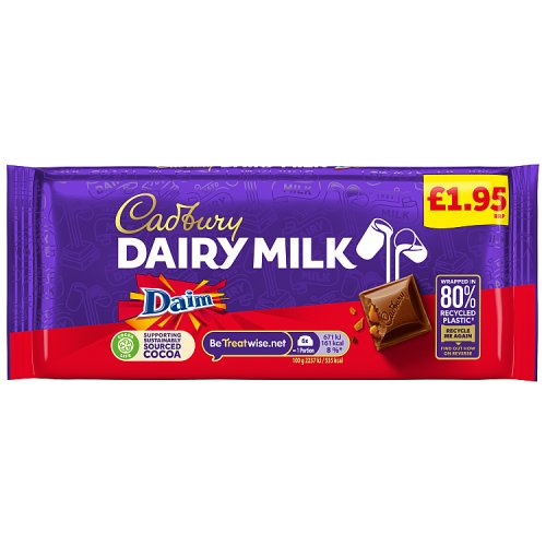 CADBURY DAIRY MILK DAIM PM £1.95 18 X 100G
