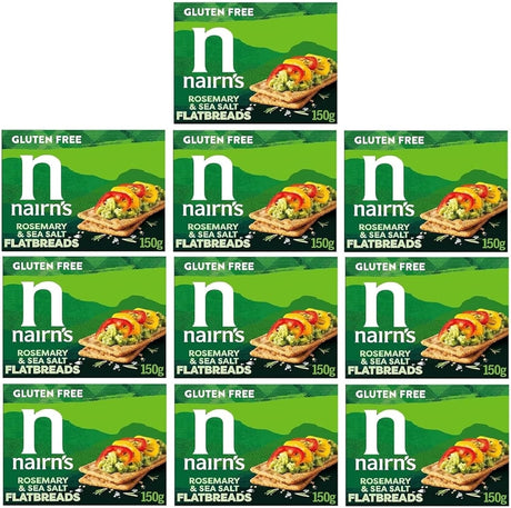 9621-E NAIRNS GF FLATBREADS ROSEMARY & SEA SALT 6X150G
