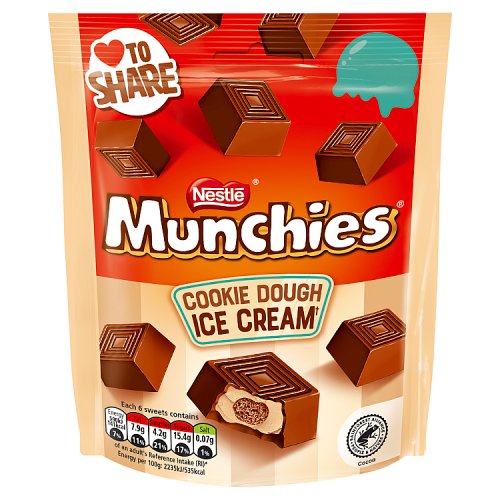 NESTLE MUNCHIES COOKIE DOUGH ICE CREAM POUCH 8 X 97G