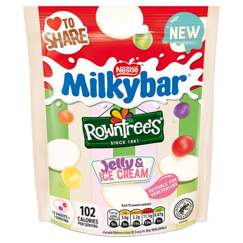 MILKYBAR ROWNTREES JELLY & ICE CREAM SHARE BAG 9 X 95G