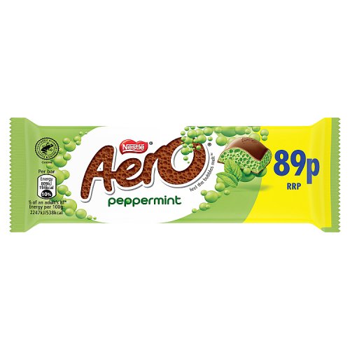 AERO BUBBLY BAR PEPPERMINT PM £0.89 24 X 36G