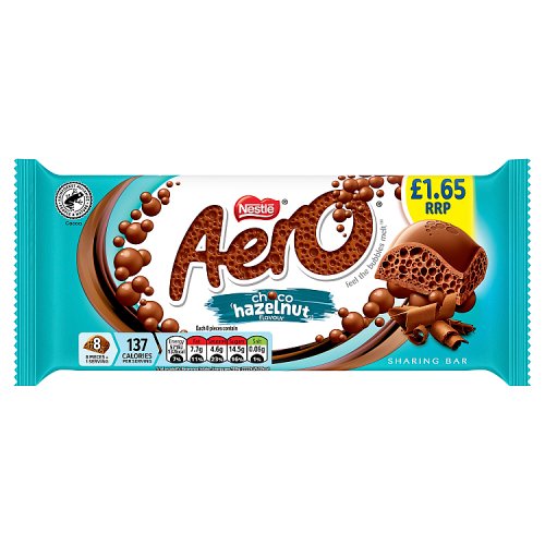 AERO HAZELNUT BLOCK PM £1.65 15 X 90G