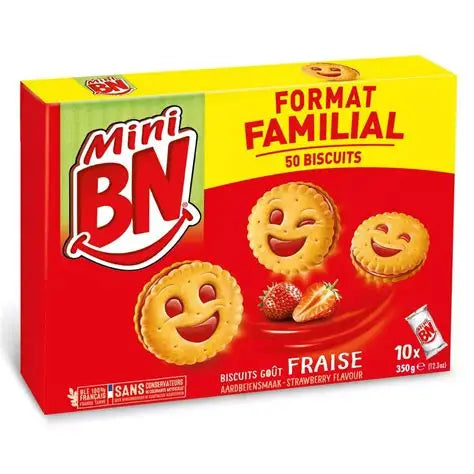 306661F MINI BN FRAISE (STRAWBERRY) FAMILIAL (10 POCHONS/INNERS) 8X350G