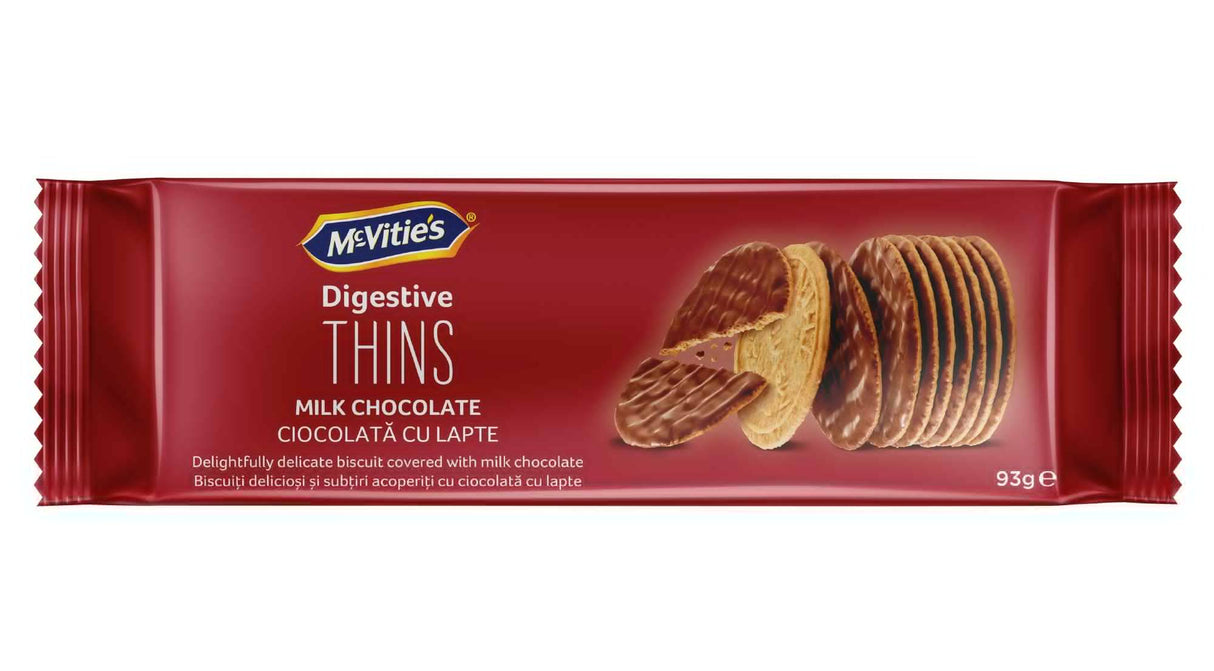 00819-08 MCVITIES DIGESTIVE THINS MILK CHOCO COATED BISCUITS 16X93G