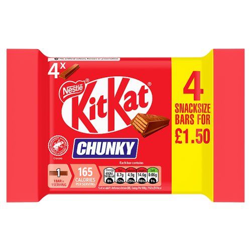 KIT KAT CHUNKY MILK 4PK PM £1.50 24 X 128G