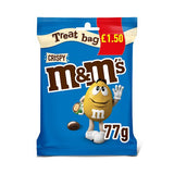 M&MS CRISPY MILK CHOCOLATE TREAT BAG PM £1.50 16 x 77g