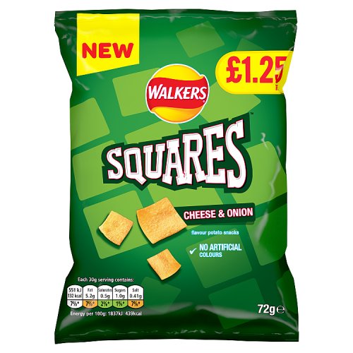 Walkers Squares Cheese & Onion PM £1.25
