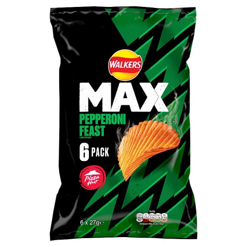 Walkers Max Pizza Hut Pepperoni Feast 6Pk