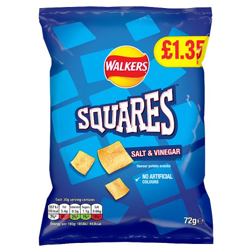 Walkers Squares Salt And Vinegar PM £1.35