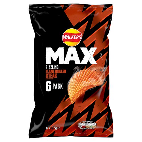 Walkers Max 6Pk Flame Grilled Steak 6Pk - Nhfss
