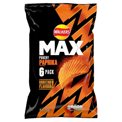Walkers Max Paprika 6pk