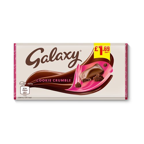 GALAXY COOKIE CRUMBLE LARGE BLOCK PM £1.69 24 x 114g
