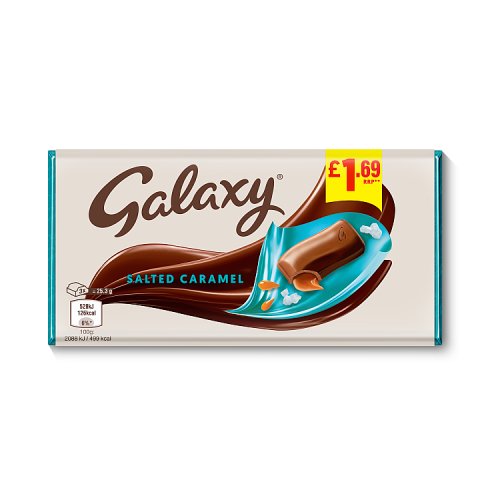 GALAXY SALTED CARAMEL LARGE BLOCK PM £1.69 24 x 100g