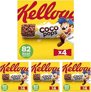 Kellogg's Coco Pops Chocolate Breakfast Cereal Bars 4 x 20g