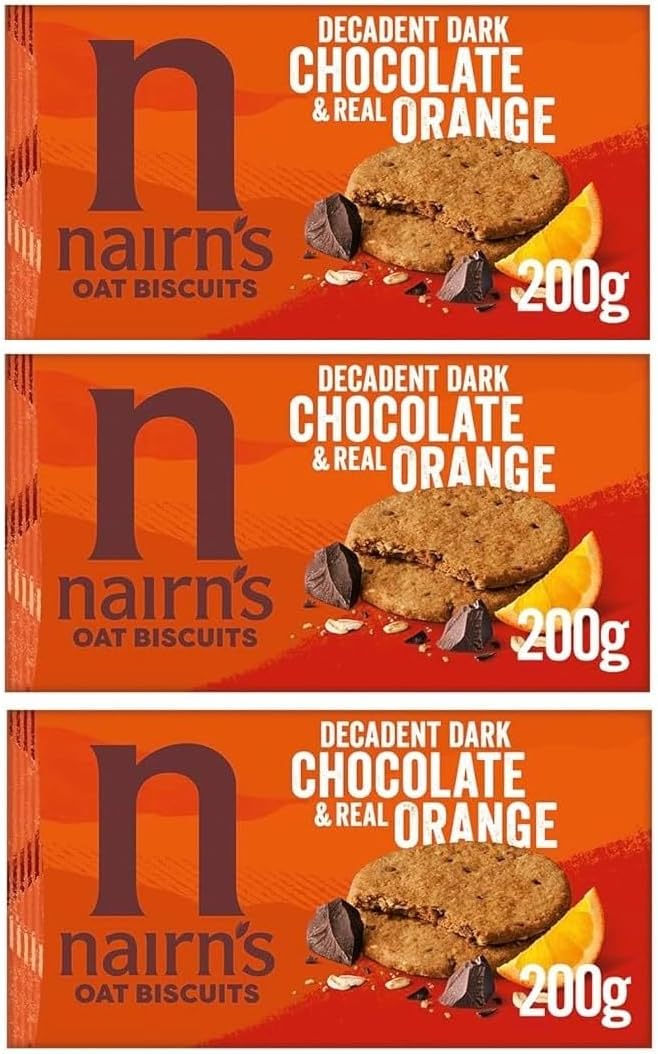 9244-E NAIRNS CHOCOLATE ORANGE OAT BISCUITS 6X200G