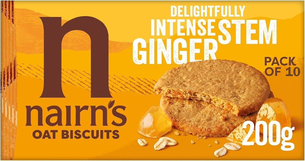 9367-E NAIRNS STEM GINGER OAT BISCUITS 10X200G