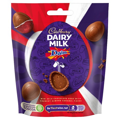 CADBURY DAIRY MILK MINI DAIM EGGS BAG 23 X 77G
