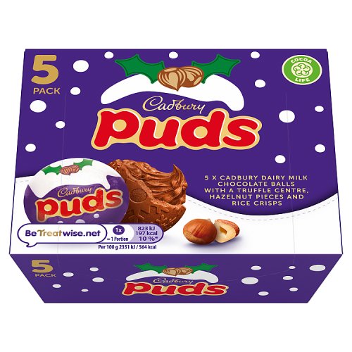 CADBURY MILK CHOCOLATE CHRISTMAS PUDS 5PK 12 X 175G