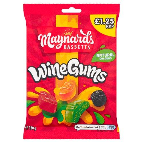 MAYNARDS BASSETTS WINE GUMS PM £1.25 10 X 130G