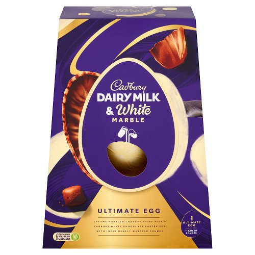 CADBURY DAIRY MILK & WHITE MARBLE ULTIMATE EGG 4 X 372G