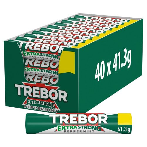 TREBOR EXTRA STRONG MINT PEPPERMINT PM £0.69 40 X 41.3G