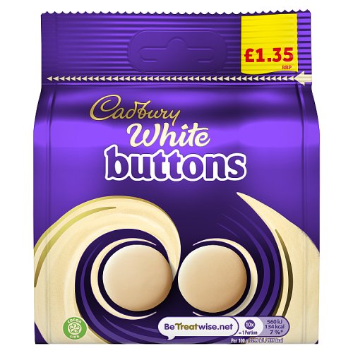 CADBURY WHITE BUTTONS PM £1.35 10 X 85G