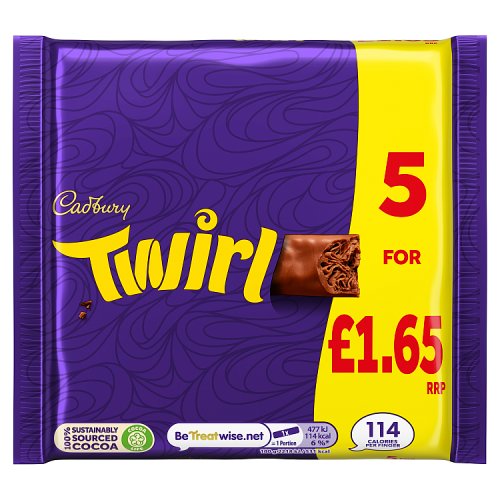 CADBURY TWIRL 5 PACK PM £1.65 20 X 107.5G