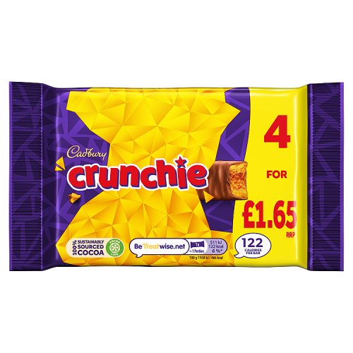 CADBURY CRUNCHIE 4 PACK PM £1.65 10 X 104.4G