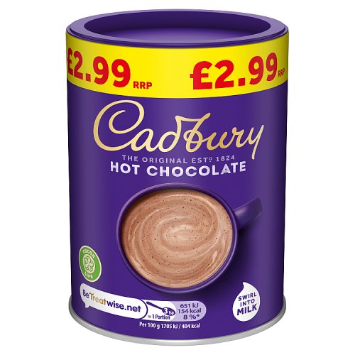 CADBURY HOT CHOCOLATE PM £2.99 6 X 250G