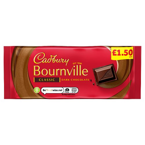 CADBURY BOURNVILLE PM £1.50 18 X 100G