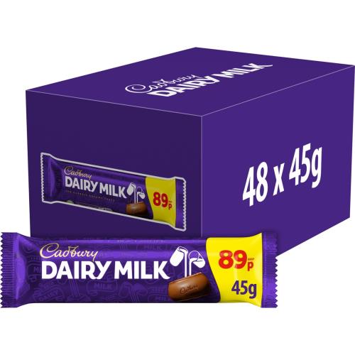 CADBURY DAIRY MILK PM £0.89 48 X 45G