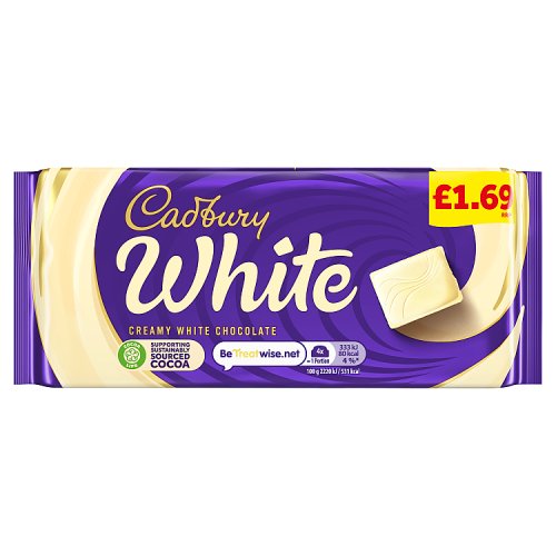 CADBURY DAIRY MILK WHITE PM £1.69 24 X 90G