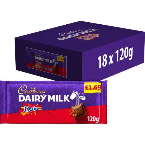 CADBURY DAIRY MILK DAIM PM £1.69 18 X 120G