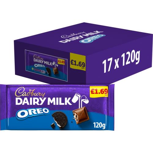 CADBURY OREO DAIRY MILK PM £1.69 17 X 120G